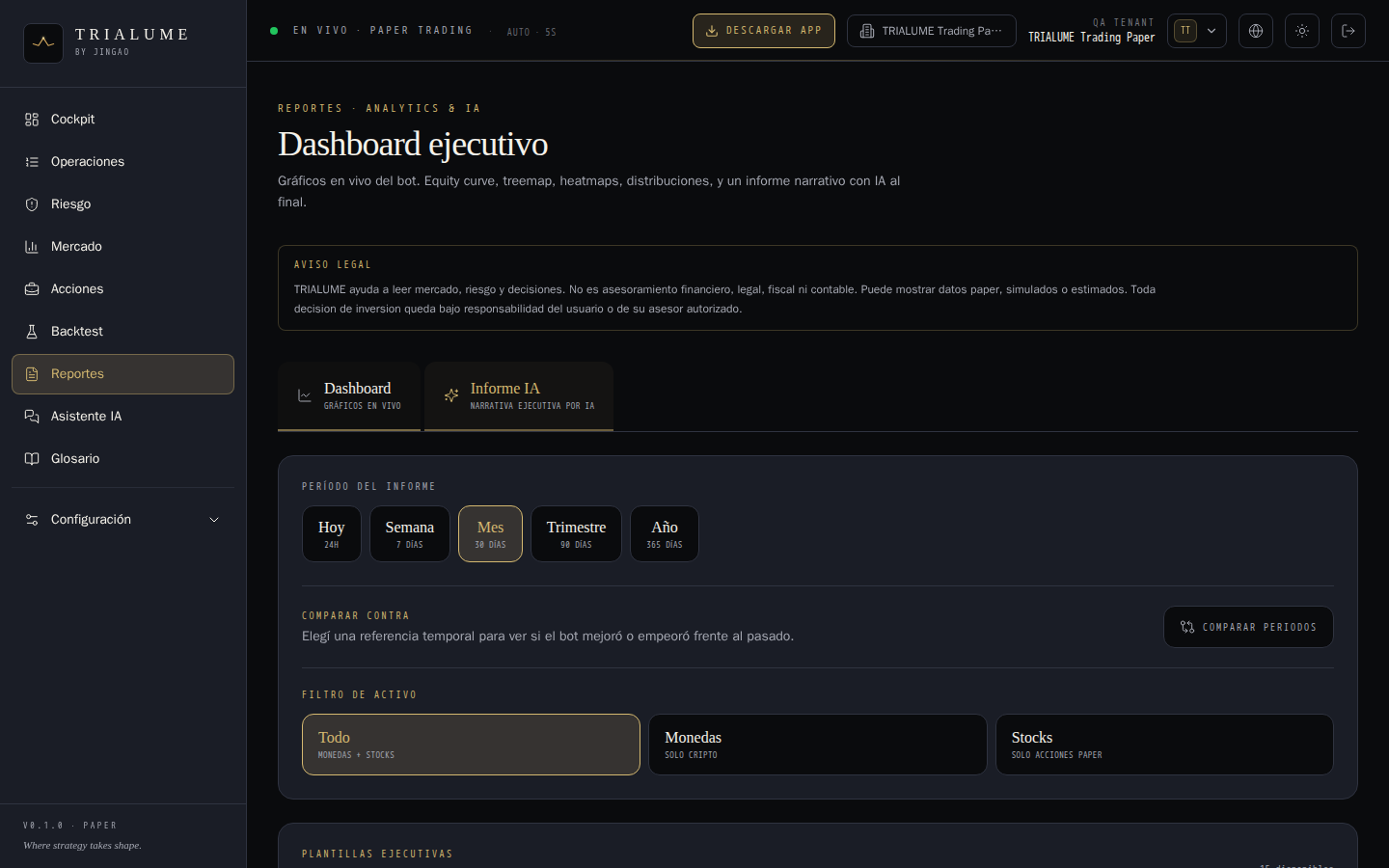 TRIALUME AI report templates